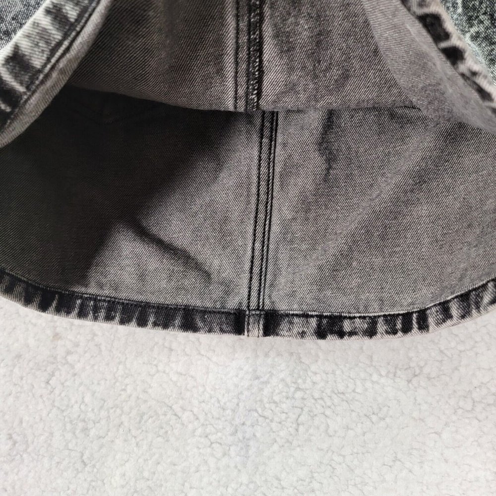 Neon Blonde Charcoal Cotton Denim Meet My Mum Acid Wash Jean Mini Skirt - Picture 5 of 12